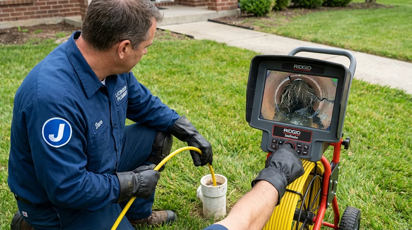 Sewer camera inspection being performed by Johns Plumbing LLC in Kenbridge